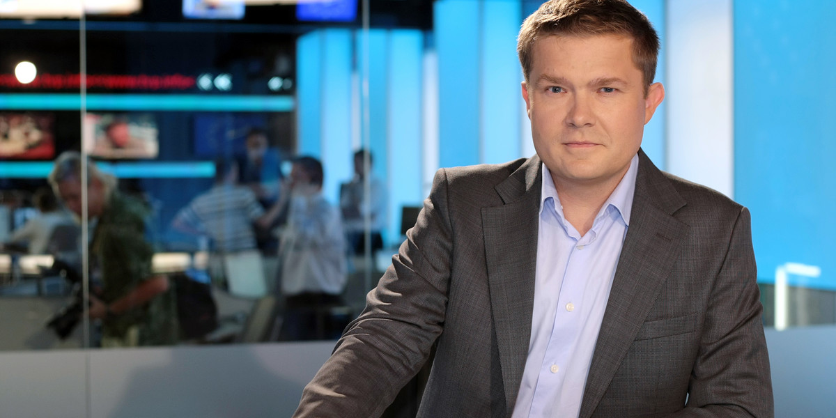 Sławomir Siezieniewski z  TVP Info w nowym studiu programu.