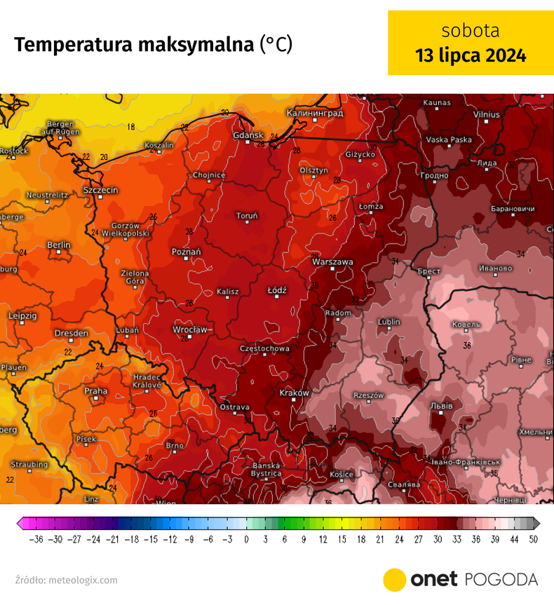 W sobotę na wschodzie może być nawet 37 st. C