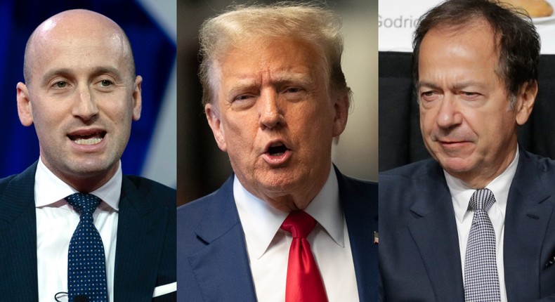 Former President Donald Trump is reportedly eyeing both former White House advisor Stephen Miller and hedge fund billionaire John Paulson for his potential Cabinet.AP Images