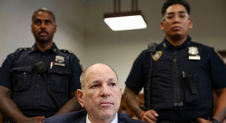 Harvey Weinstein in Manhattan Supreme Court, where Manhattan prosecutors said he may face at least one additional violent sexual assault at his retrial this fall.Andrew Kelly/AP