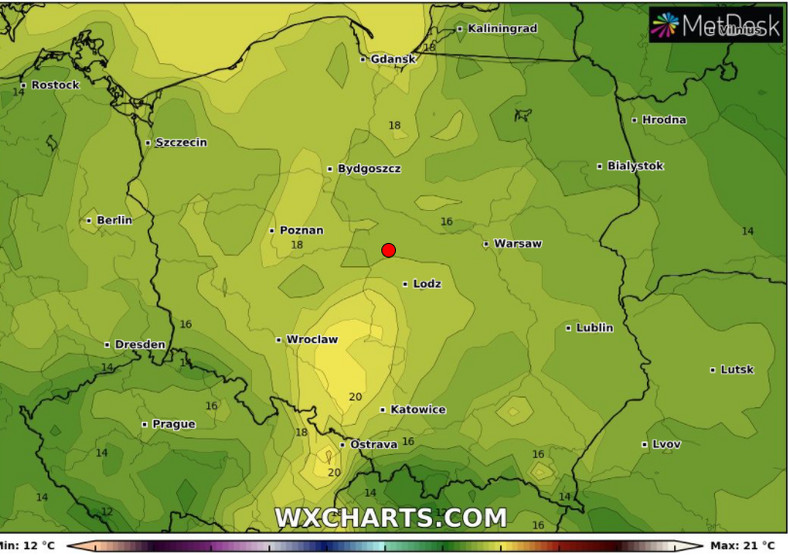 Prognoza temperatury na niedzielę 8 sierpnia