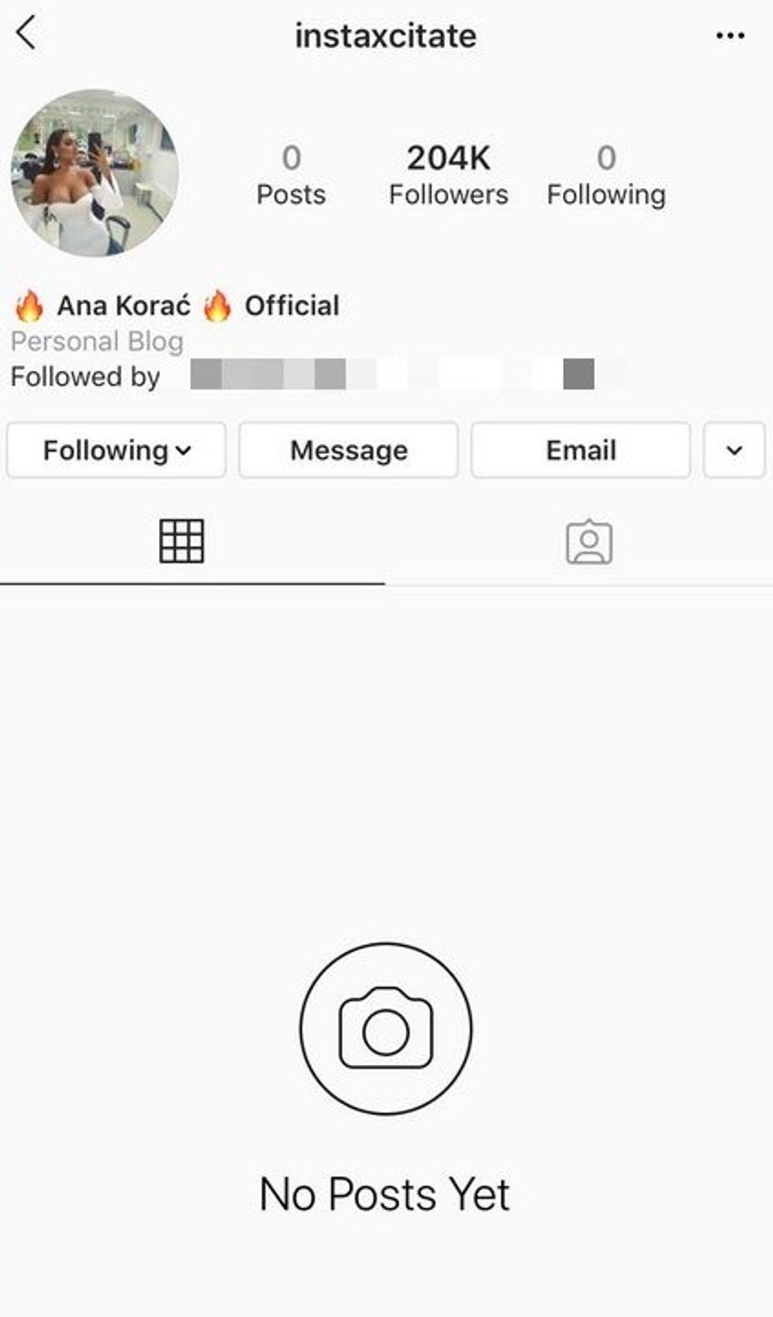 Ana Korać Instagram