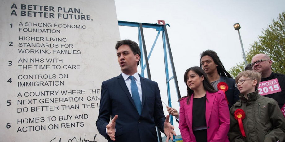 Miliband unveils the near-9-foot plinth.