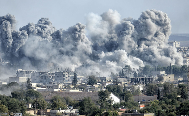 Nalot w Kobane w Syrii