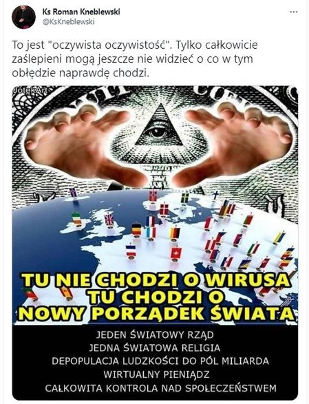 Kneblewski - propaganda antyszczepionkowa na Twitterze