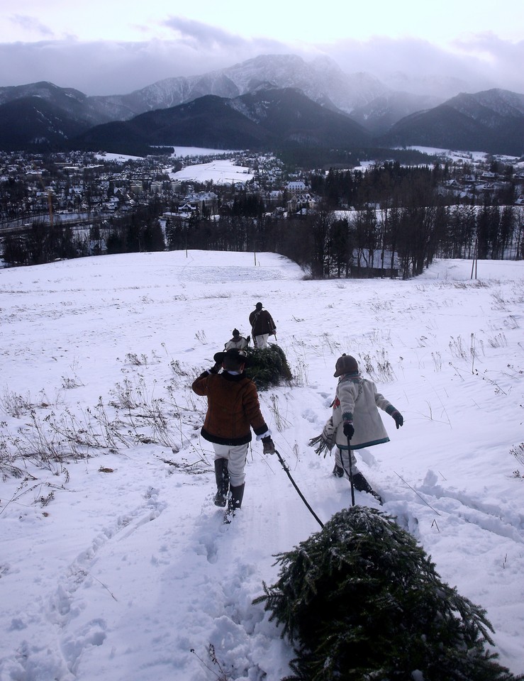 ZAKOPANE BOŻE NARODZENIE GÓRALE CHOINKA