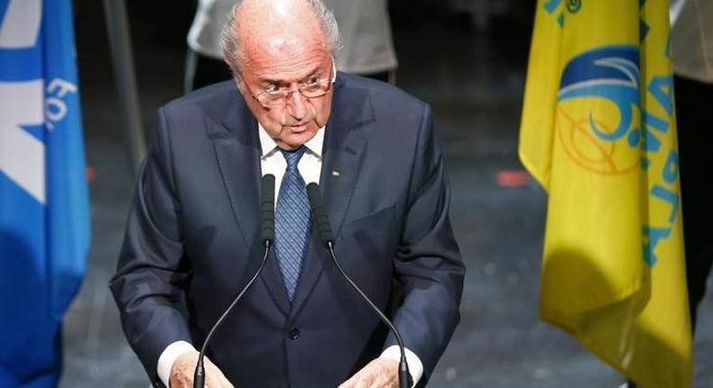 FIFA President Sepp Blatter makes a speech during the opening ceremony of the 65th FIFA Congress in Zurich, Switzerland, May 28, 2015