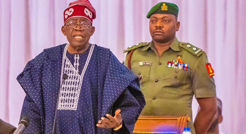 President Bola Tinubu meets with representatives of Nigerian traditional rulers in Aso Rock Villa on Friday, June 9, 2023. [Presidency]