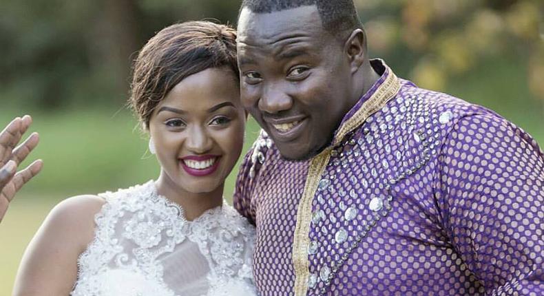 Willis Raburu and his wife on their big day.