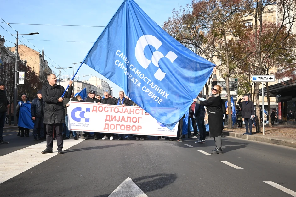 Protest Saveza samostalnih sindikata Srbije