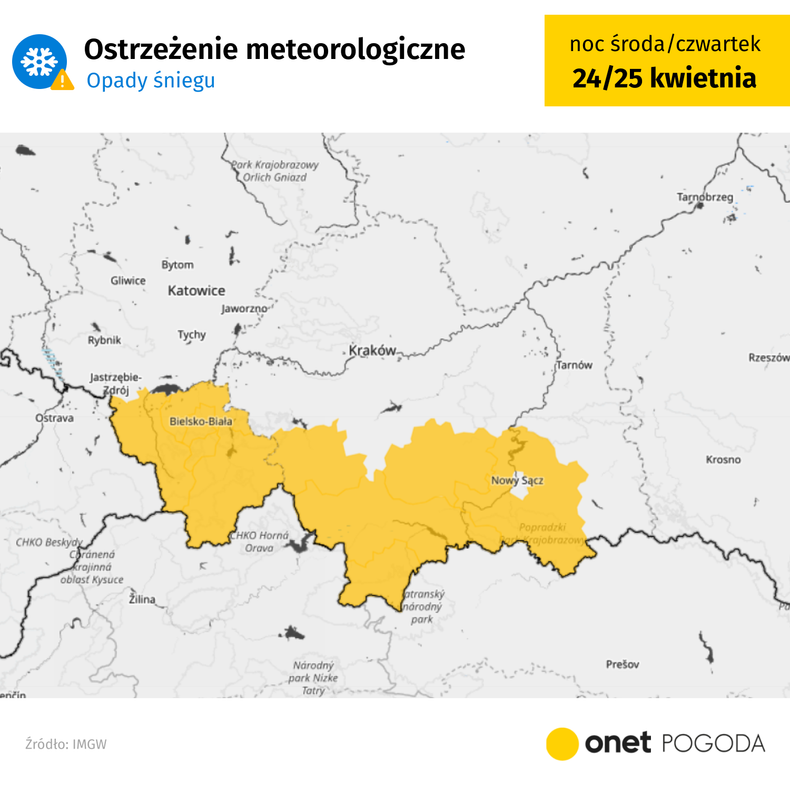 Ostrzeżenia przed opadami śniegu