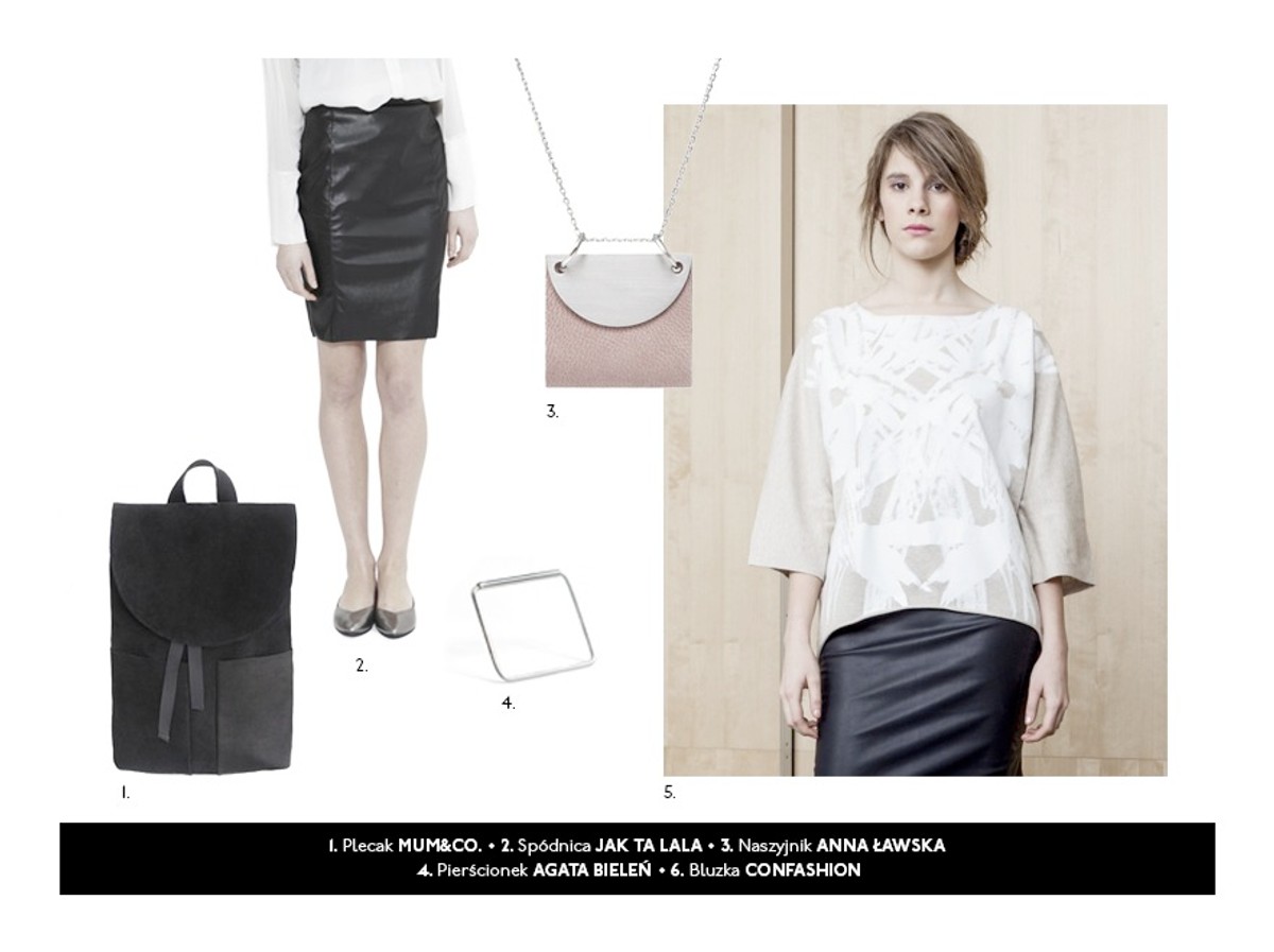 •	Naszyjnik EMILIA KOHUT, 770 zł •	Buty LOFT37.PL, 400 zł •	Bransoletki MOOSE DESIGN, 69 zł •	Torba PATKAS, 715 zł •	Kopertówka ROZWADOWSKA BAGS, 260 zł •	Sukienka ANETA ZIELIŃSKA, 580 zł