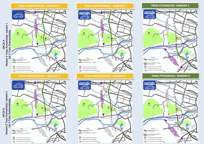 Zaproponowane warianty tras – fot. materiały prasowe