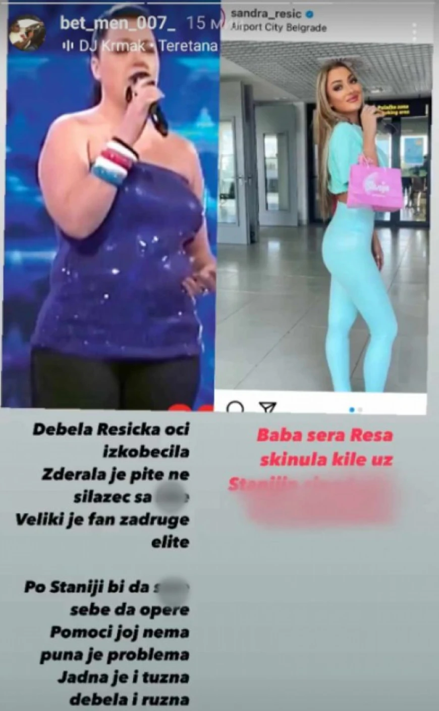 Asminova objava na Instagramu