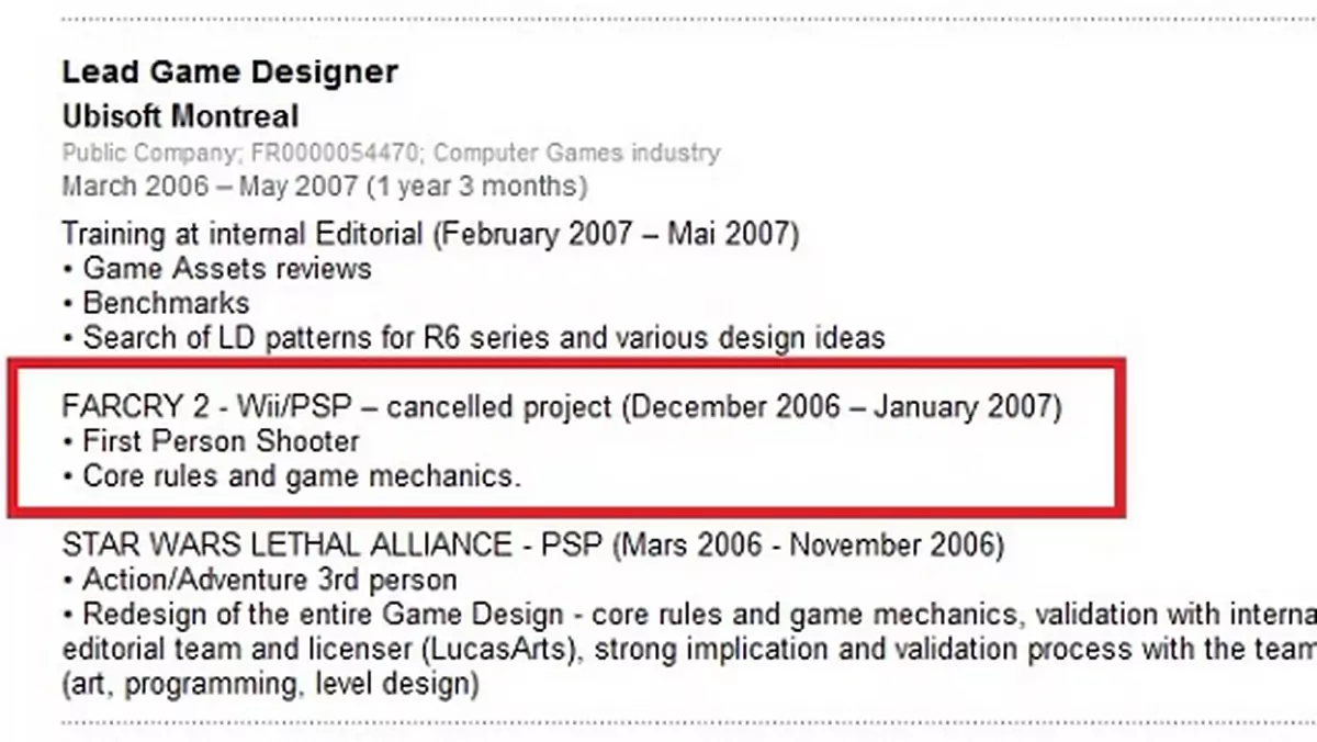 Far Cry 2 miał trafić na PSP i Wii