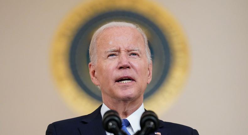 President Joe Biden speaks at the White House in Washington, Friday, June 24, 2022, after the Supreme Court overturned Roe v. Wade.