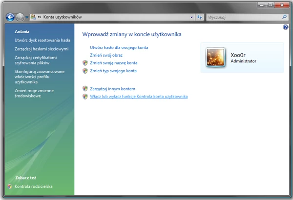 ... by kolejno kliknąć na "Włącz lub wyłącz funkcję Kontrola konta użytkownika".