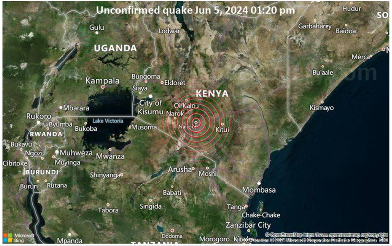 Tremor reported in Nairobi and surrounding areas