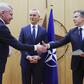 Finlandia została 31. członkiem NATO. Od lewej: fiński minister spraw zagranicznych Pekka Haavisto, sekretarz generalny NATO Jens Stoltenberg oraz sekretarz stanu USA Antony Blinken.