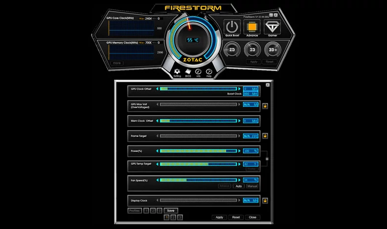 Firestorm, program do monitorowania i podkręcania kart firmy Zotac