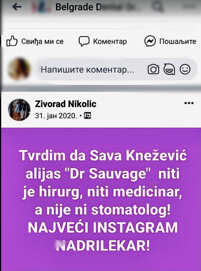 Post dr Nikolića iz januara 2020