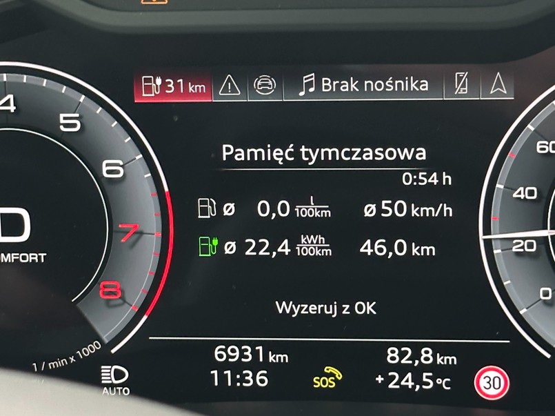 Audi Q8 55 TFSIe - zużycie energii