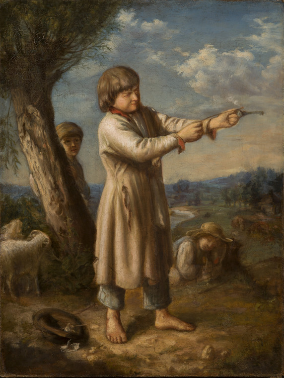 Aleksander Kotsis, "Chłopiec strzelający z klucza" (przed 1863)