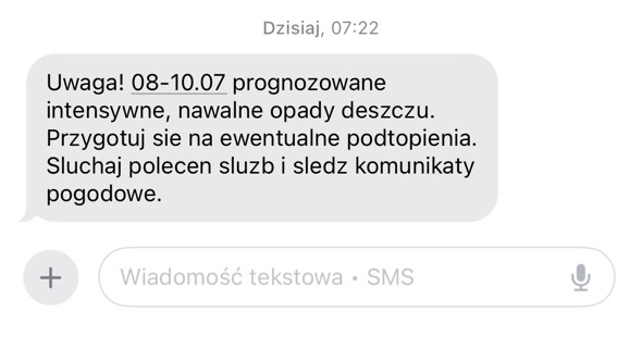 Ostrzeżenie przed intensywnymi opadami deszczu: burze, powodzie