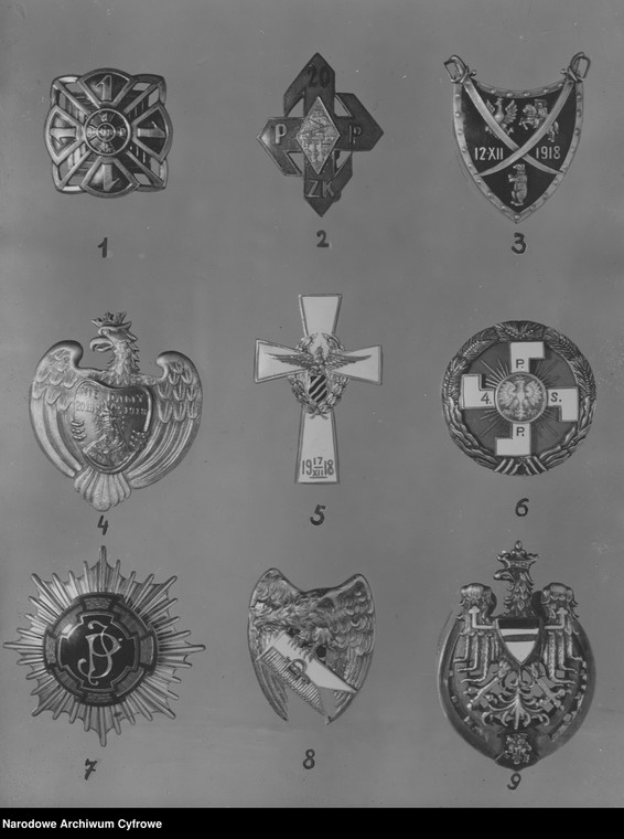 Przedwojenne odznaki pamiątkowe w Wojsku Polskim. Z numerem sześć odznaka 4 Pułku Strzelców Podhalańskich ze swastyką