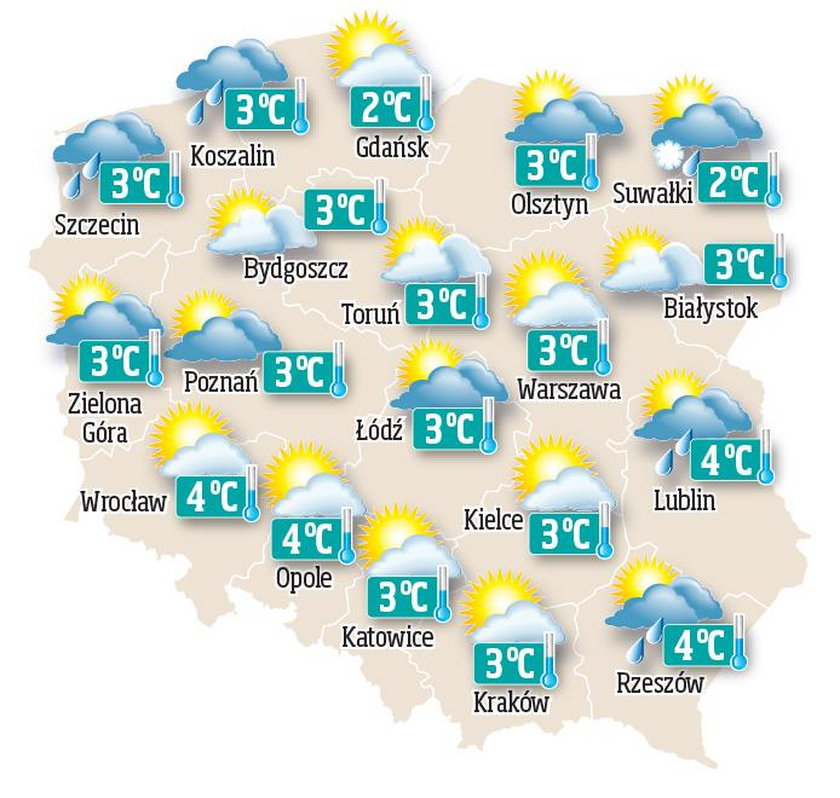 Prognoza pogody na czwartek, 31 grudnia