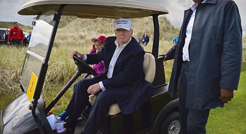 trump golf cart