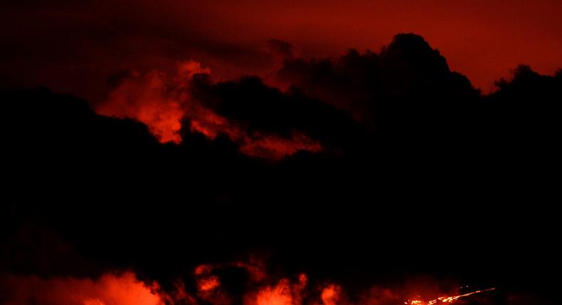 Lava flows from the Mauna Loa volcano Friday, Dec. 2, 2022, near Hilo, Hawaii.Associated Press