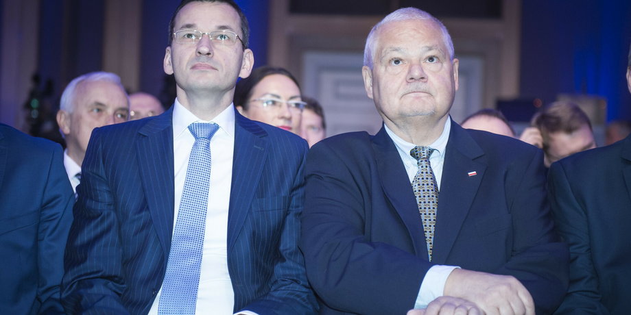Premier Mateusz Morawiecki i prezes NBP Adam Glapiński