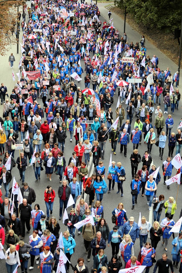 Protest nauczycieli w Warszawie