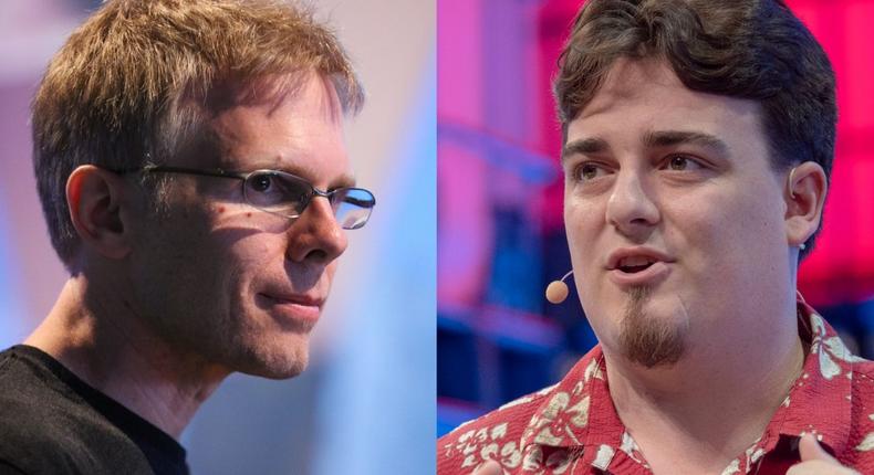 John Carmack (left) said he regrets not defending Palmer Luckey (right).Getty Images