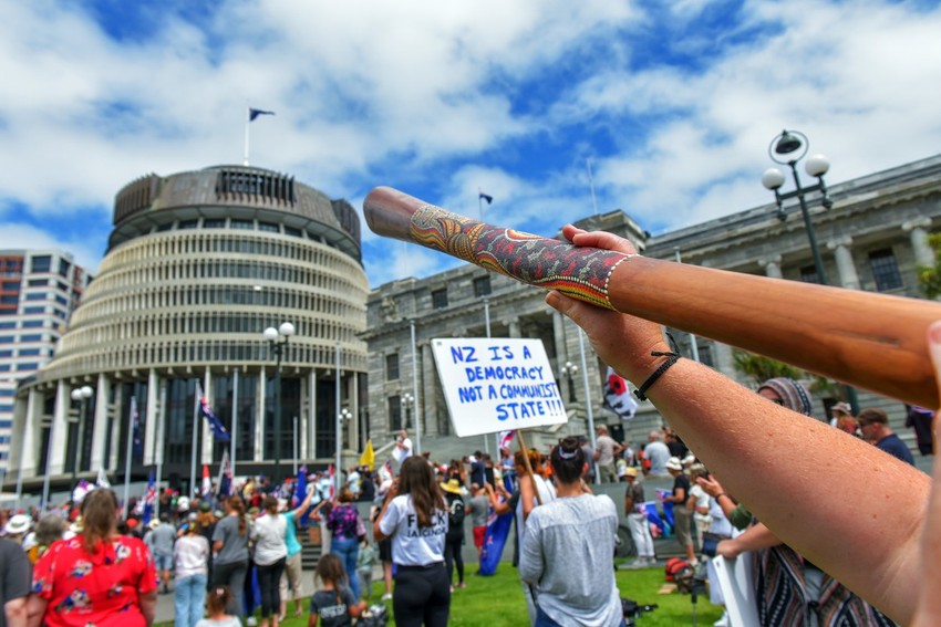 Protest antivaksera u Velingtonu