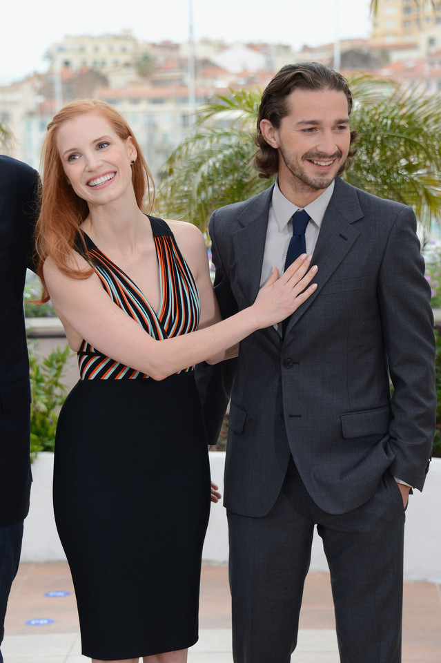 Shia LaBeouf i Jessica Chastain w Cannes, 2012 r.