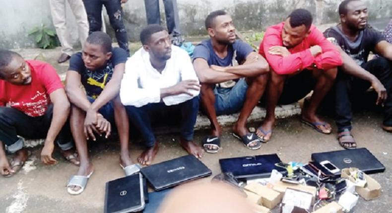 The arrested Yahoo-Yahoo boys