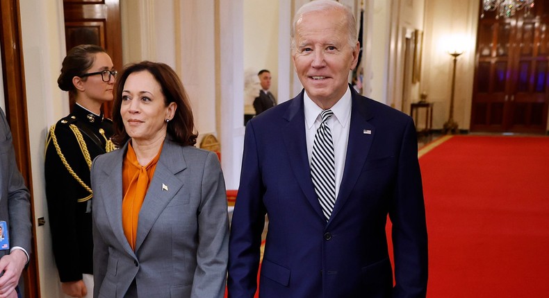 Vice President Kamala Harris and President Joe Biden at the White House.Chip Somodevilla/Getty Images