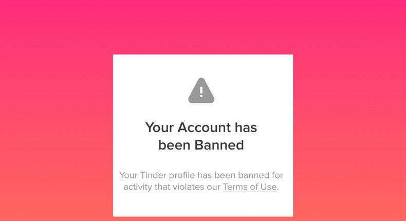 tinder account ban