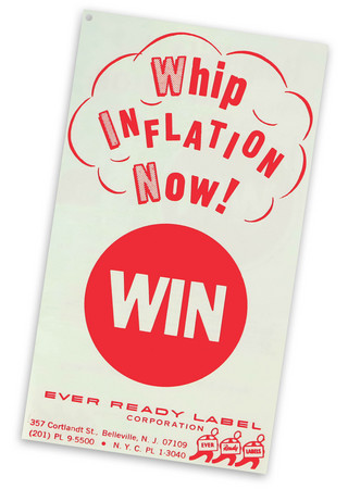 Broszura z 1974 r. zachwalająca akcję „Whip Inflation Now”