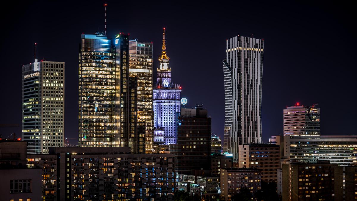 Warszawa panorama stolica wieżowce biurowce