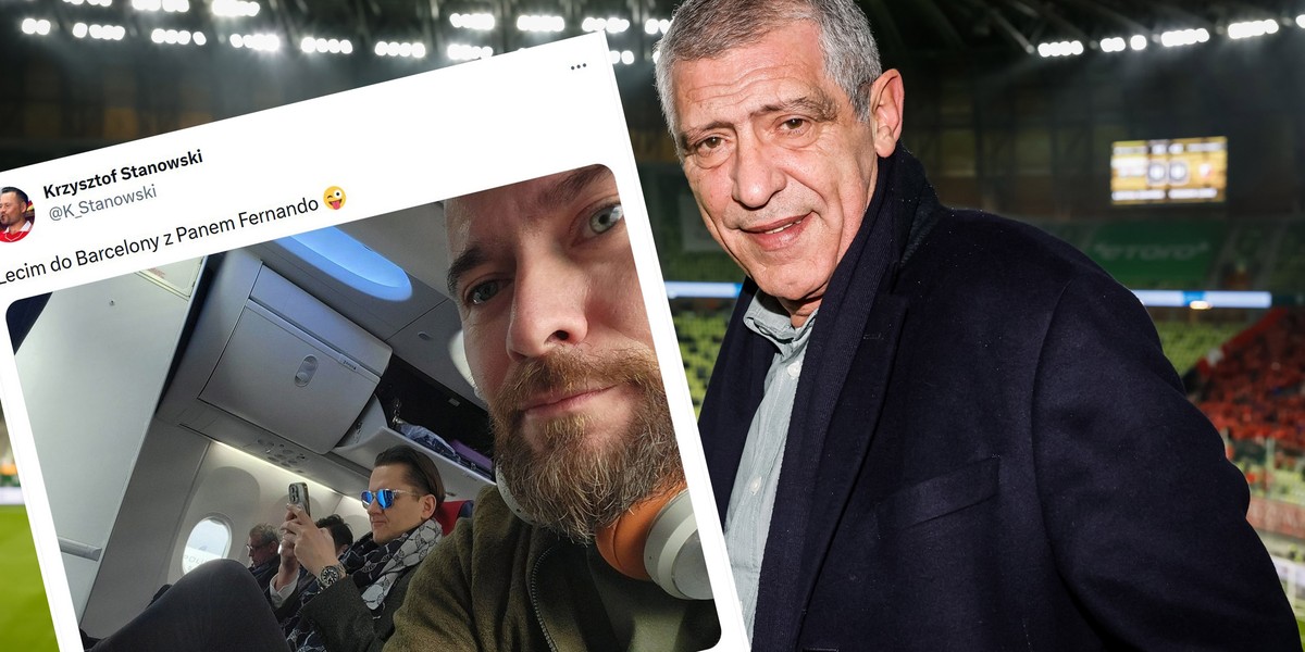 Fernando Santos w samolocie do Barcelony. 