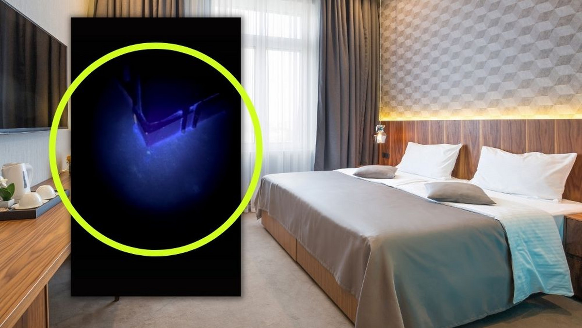 Tiktokerka sprawdziła czystość w pokoju hotelowym lampą UV [WIDEO]