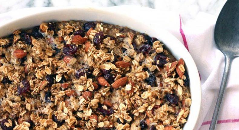 Cherry-almond baked oatmeal