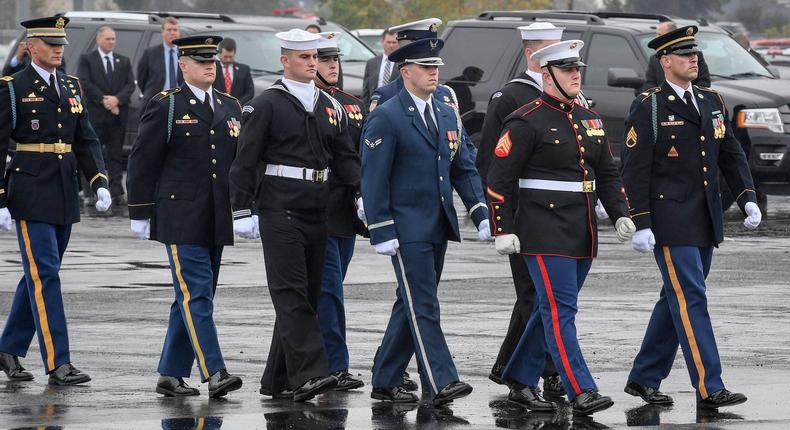 US service members across all branches conduct state funeral services for former President George H. W. Bush.Spc. James Harvey/US Army