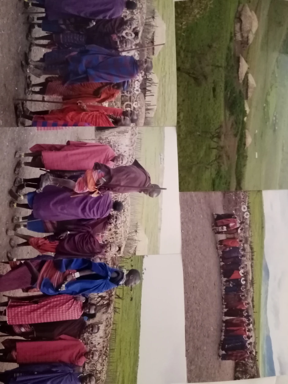 1) Kuće od blata i pruća 2, 3, 4 pleme Masai na okupu