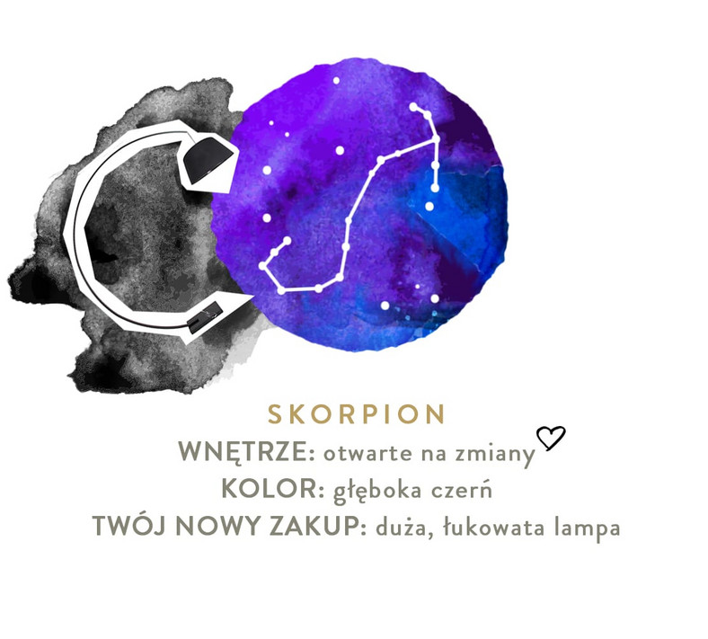 Skorpion wnętrze zgodne ze znakiem zodiaku