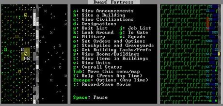 Screen z gry "Dwarf Fortress"