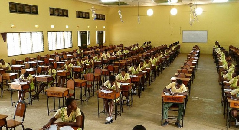 Final year students writing their BECE exams